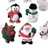 DIY Ceramic Holiday Character Christmas Ornaments 12 Pack Craft Kit