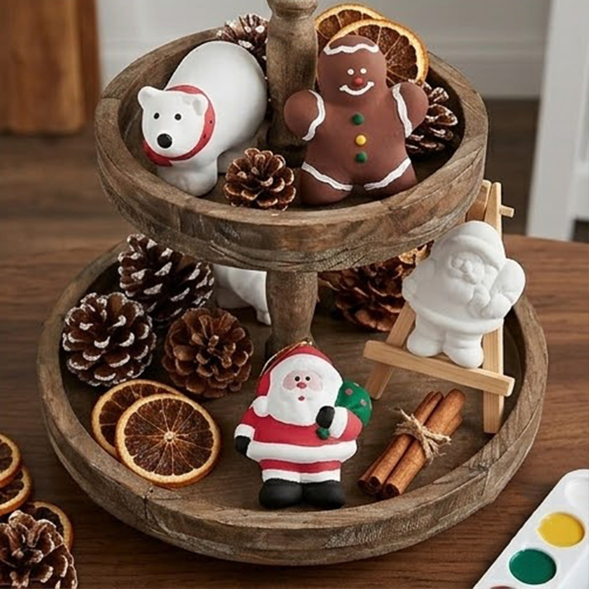 DIY Ceramic Holiday Character Christmas Ornaments 12 Pack Craft Kit