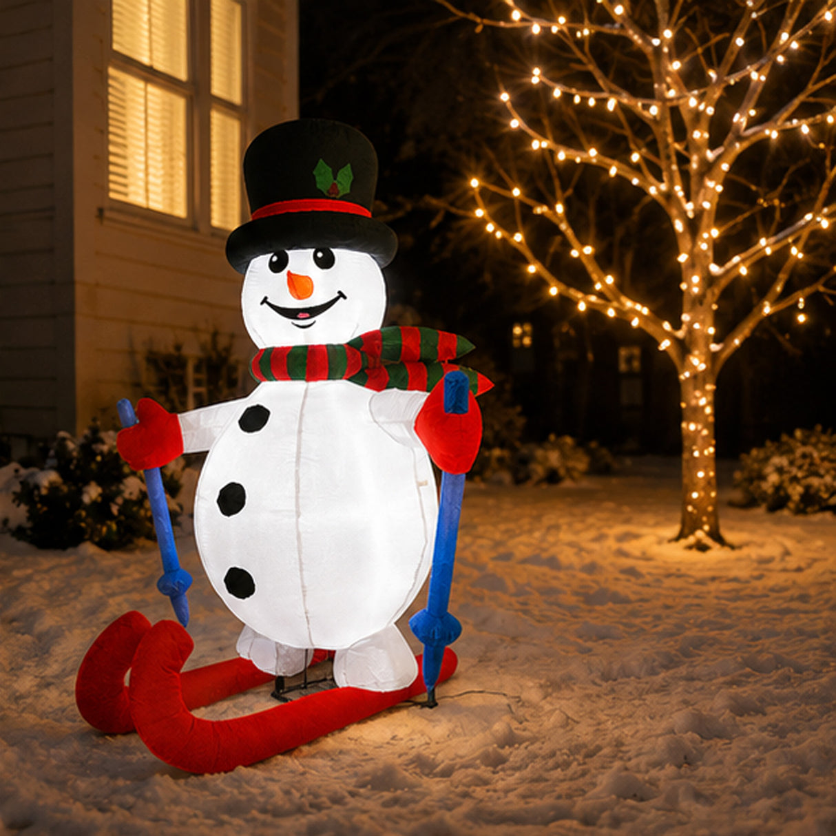 Lighted Snowman Christmas Inflatable 5.6 Ft Outdoor LED Decor