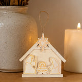 DIY Unfinished Wood Nativity Christmas Ornaments 12 Pc Craft Set