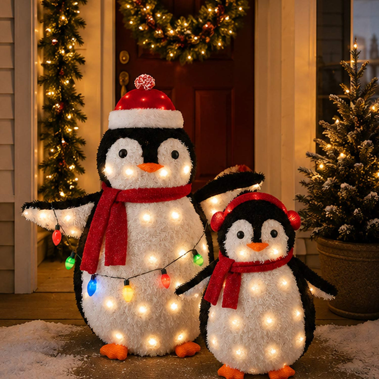 Lighted Pop-Up Penguin Family Christmas Decoration 3 Ft 150 LED