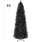 Black Artificial Pencil Christmas Tree Slim Space Saving Design