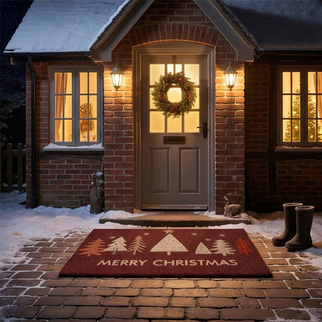 18x30 Inch Merry Christmas Coir Door Mat Holiday Welcome Mat