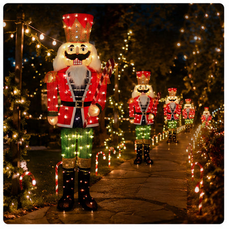 5 Ft 3D LED Nutcracker Outdoor Christmas Yard Decoration Warm White Lights