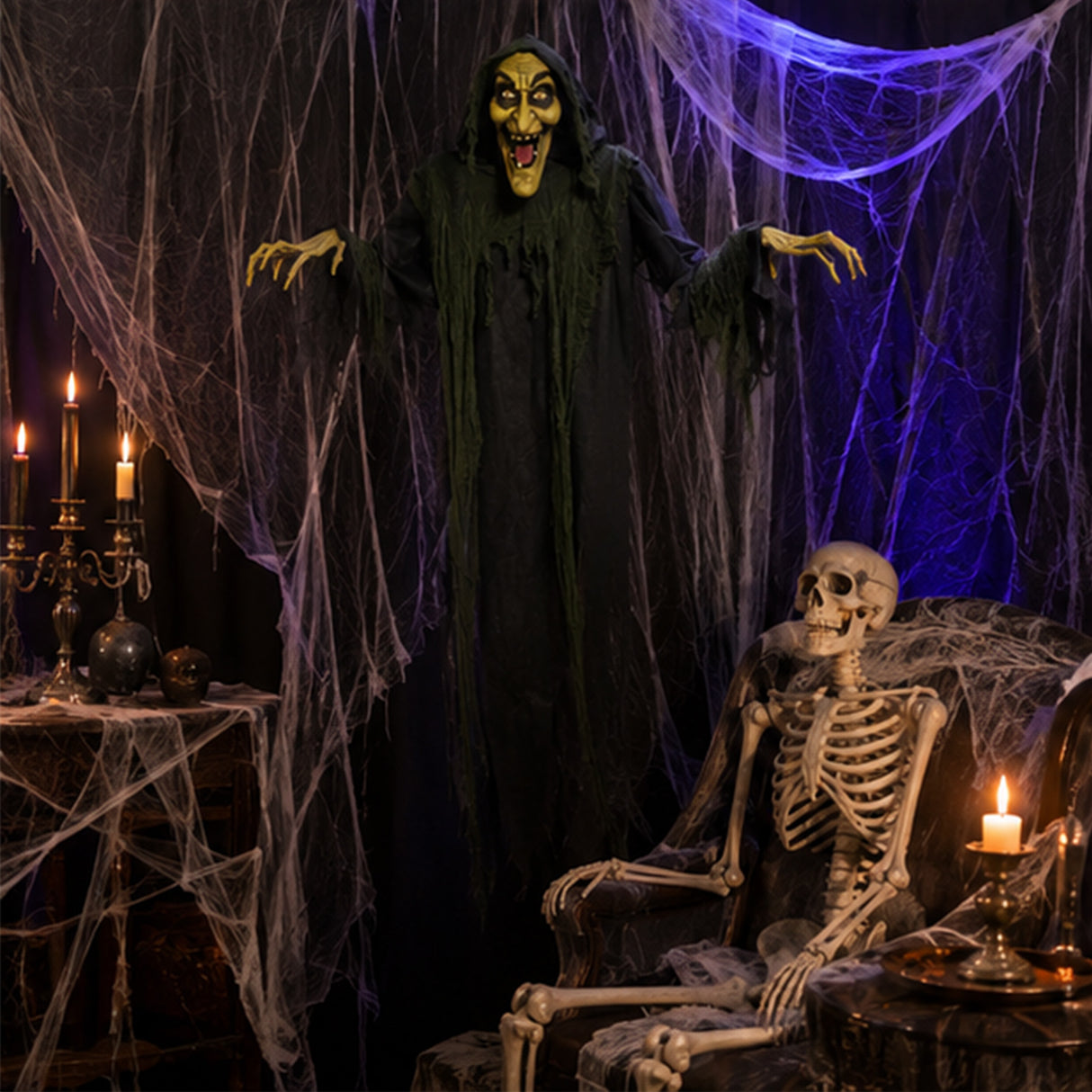 6 Ft Hanging Scary Witch Animated Prop Halloween Decoration