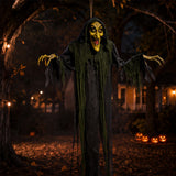 6 Ft Hanging Scary Witch Animated Prop Halloween Decoration