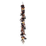 6FT Black & Gold Halloween Garland with 50 Orange LED Lights