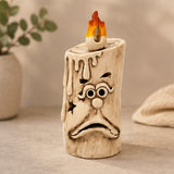 Halloween Ghostface Porcelain Candle with Multicolor LED Lights