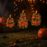 35 in. 3-Piece Halloween Pre-Lit Menacing Jack-O’-Lantern Trio with LED Lights Plug-In
