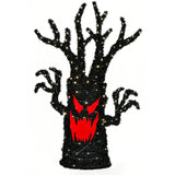 4 ft. Halloween Pre-Lit Frightening Face Tree Decoration Plug-In