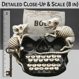 8 in Skull Typewriter with Rats Halloween Tabletop Decor