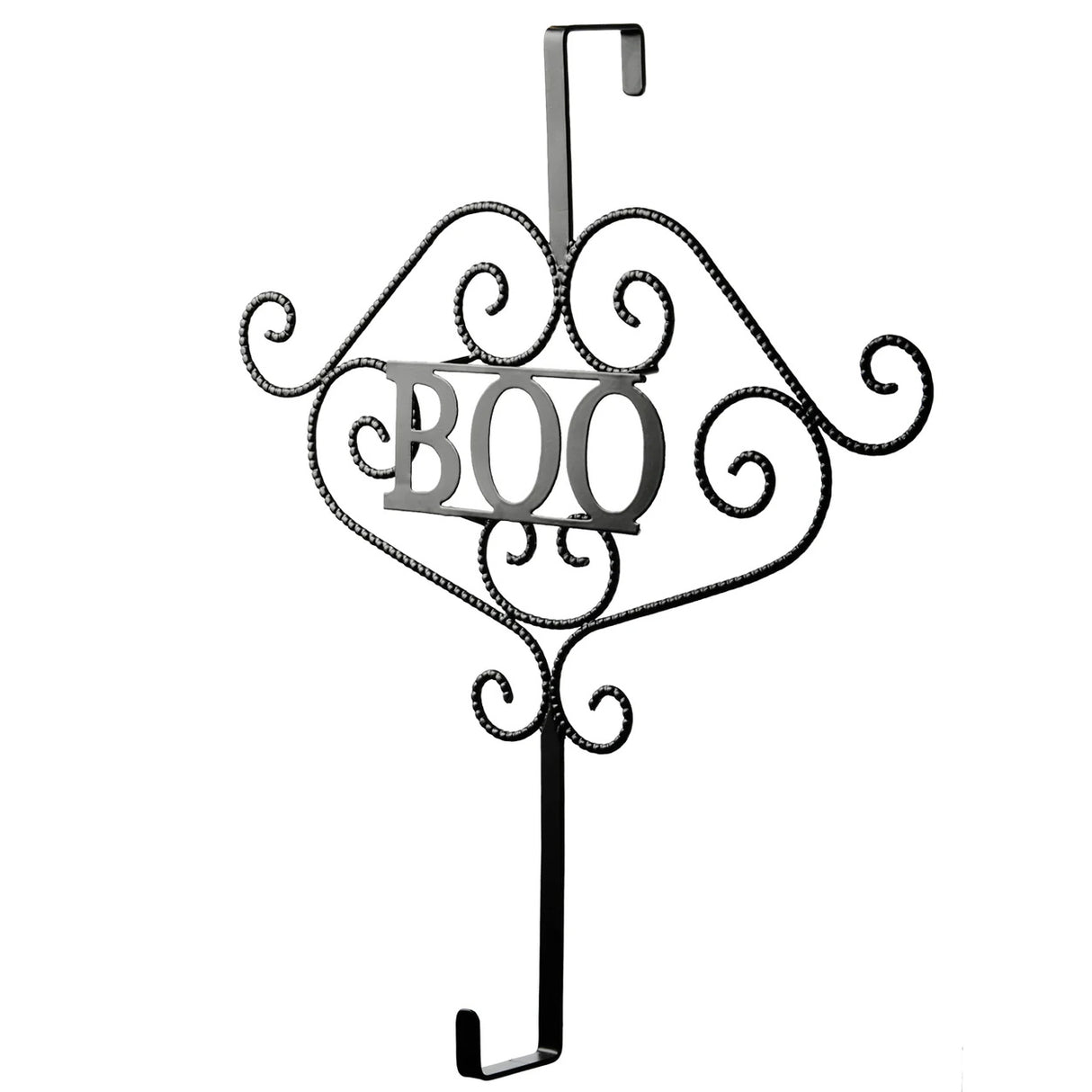 17IN Halloween “BOO” Metal Wreath Hanger Door Decoration