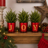8IN Christmas JOY Tabletop Card Holder Votive Set of 3