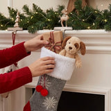 18IN Gray Christmas Stocking with Snowflake Design