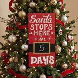 22IN Santa Countdown Chalkboard Christmas Wall Art Sign