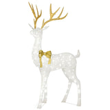 86IN Pre Lit Crystal White Standing Buck with Cool White LED Lights