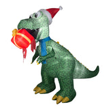 9.5 ft. Inflatable Animated T-Rex with Gift & LED Lights, Plug-In Christmas Yard Decoration