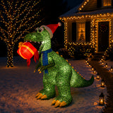 9.5 ft. Inflatable Animated T-Rex with Gift & LED Lights, Plug-In Christmas Yard Decoration