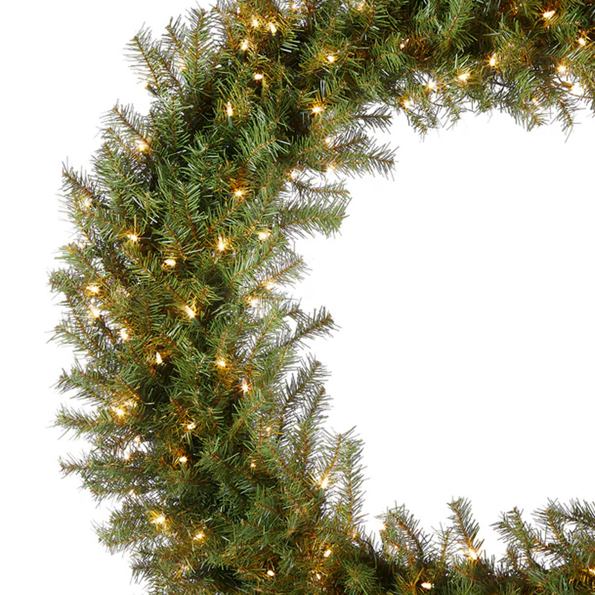 Pre-Lit 48 in. Norwood Fir Christmas Wreath with 200 Clear Lights, Plug-In Large Holiday Decoration
