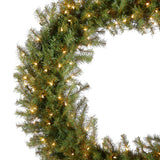Pre-Lit 48 in. Norwood Fir Christmas Wreath with 200 Clear Lights, Plug-In Large Holiday Decoration