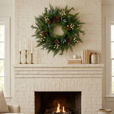 24IN Inspired by Nature Christmas Wreath with White Berries