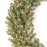 48IN Pre Lit Downswept Douglas Wreath with Warm White LED Lights
