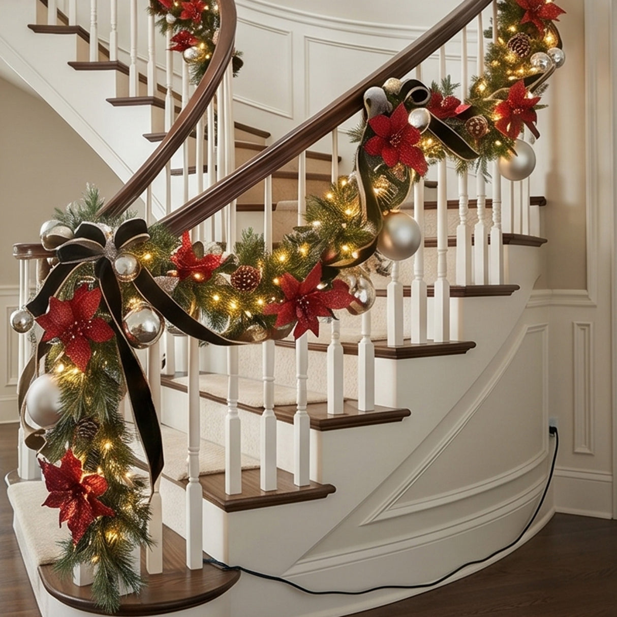 9FT Pre-Lit Decorative Collection Garland with Clear Lights