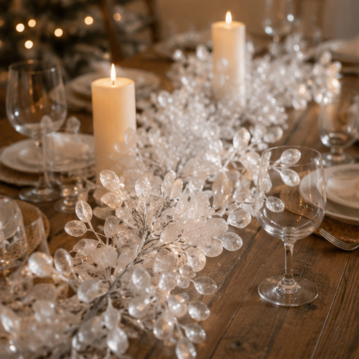 Winter Frost White Garland, 4 Foot Decorative Holiday Garland