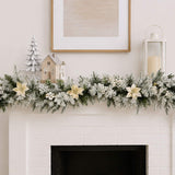 Pre-Lit Colonial Fir Garland with Clear Lights, 9 Foot (Plug-In)