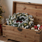 Pre-Lit Snowy Camden Garland with Clear Lights, 9 Foot