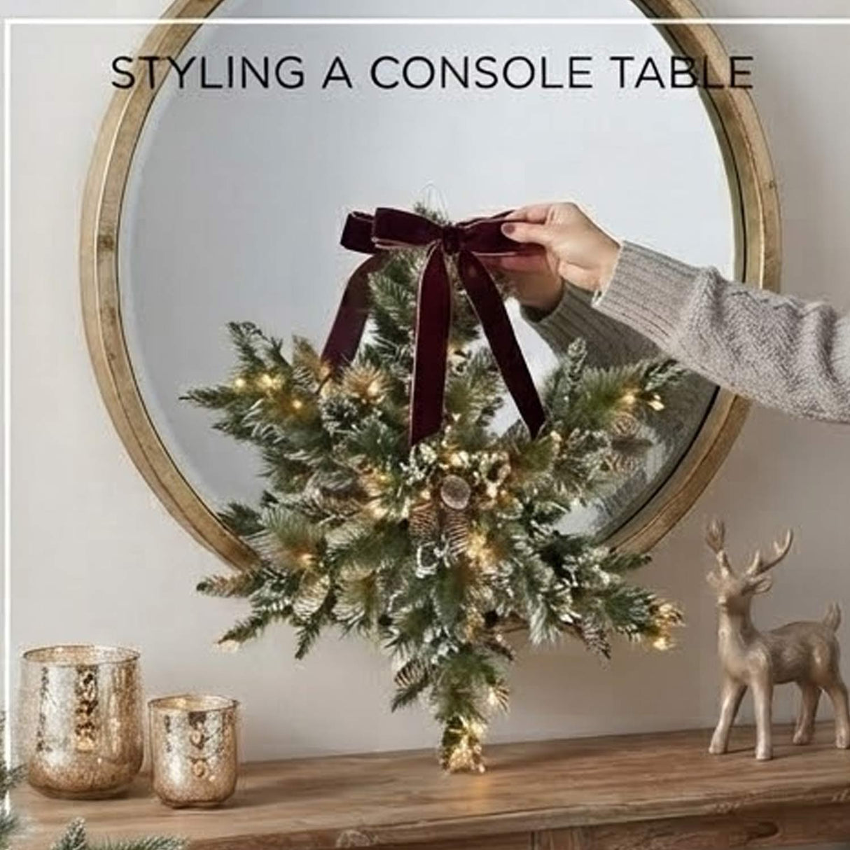 Pre-Lit Glittery Bristle Pine Snowflake Wall Decor with Warm White LED Lights, 32 Inch