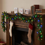 Pre-Lit Norwood Fir Garland with Multicolor LED Lights, 9 Foot