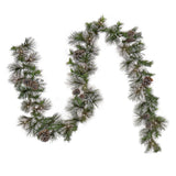 Pre-Lit Whitter Pine Christmas Garland with Warm White LED Lights, 9 Foot