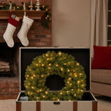 Evergreen Pre-Lit Holiday Assortment Set with Trees, Wreath & Garland, Battery Operated LED