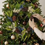 Blueberry Fields Christmas Wreath with Pinecones & Berries, 24 Inch Holiday Decor