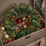 Pre-Lit North Conway Christmas Wreath with Clear Lights, 24 Inch