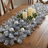 9ft Pre-Lit Matte Silver Metallic Christmas Tree with Cool White LED Lights
