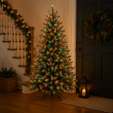 9ft Pre-Lit North Valley Spruce Christmas Tree with Dual Color LED Lights