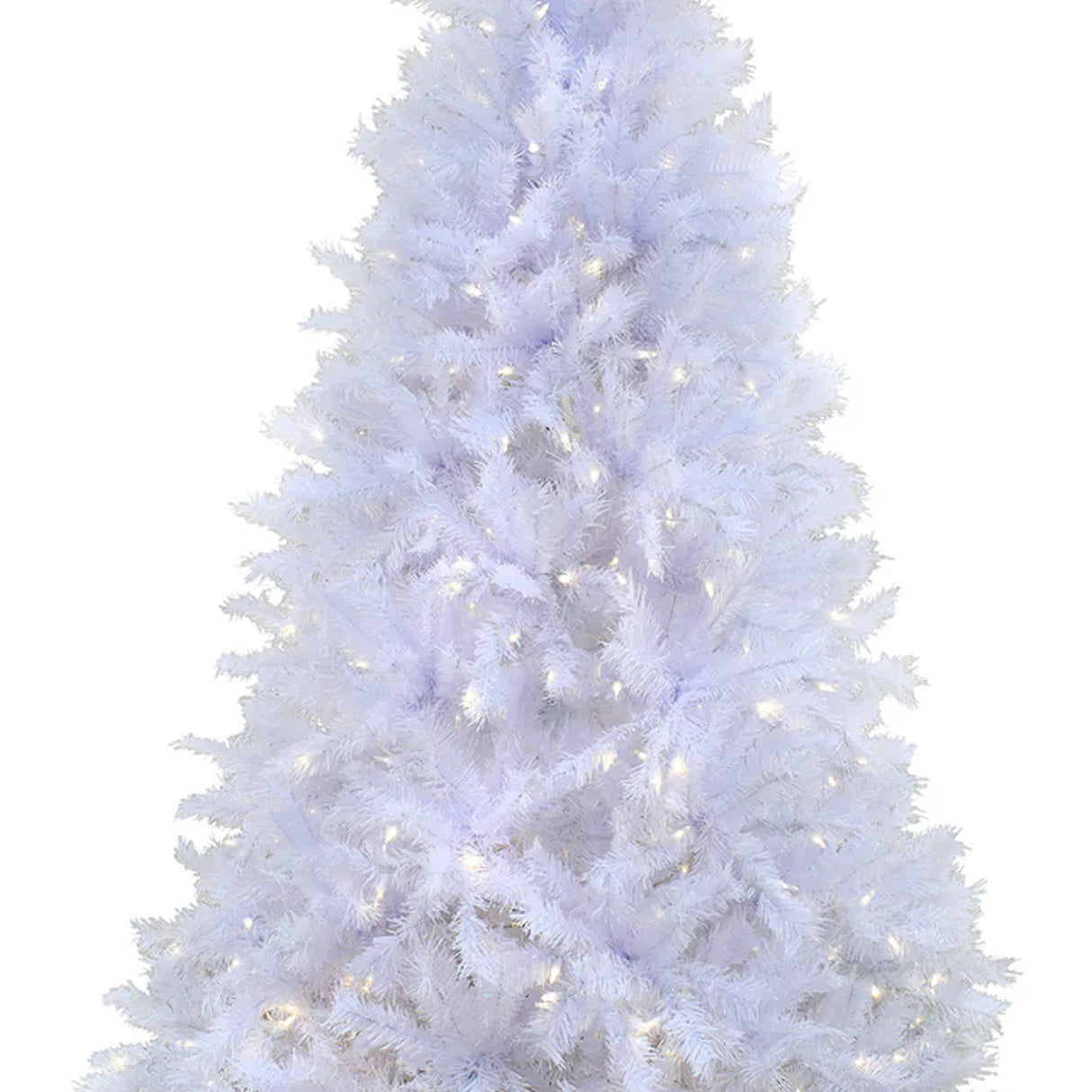 9ft Pre-Lit Millville White Christmas Tree with Warm White LED Lights & PowerConnect