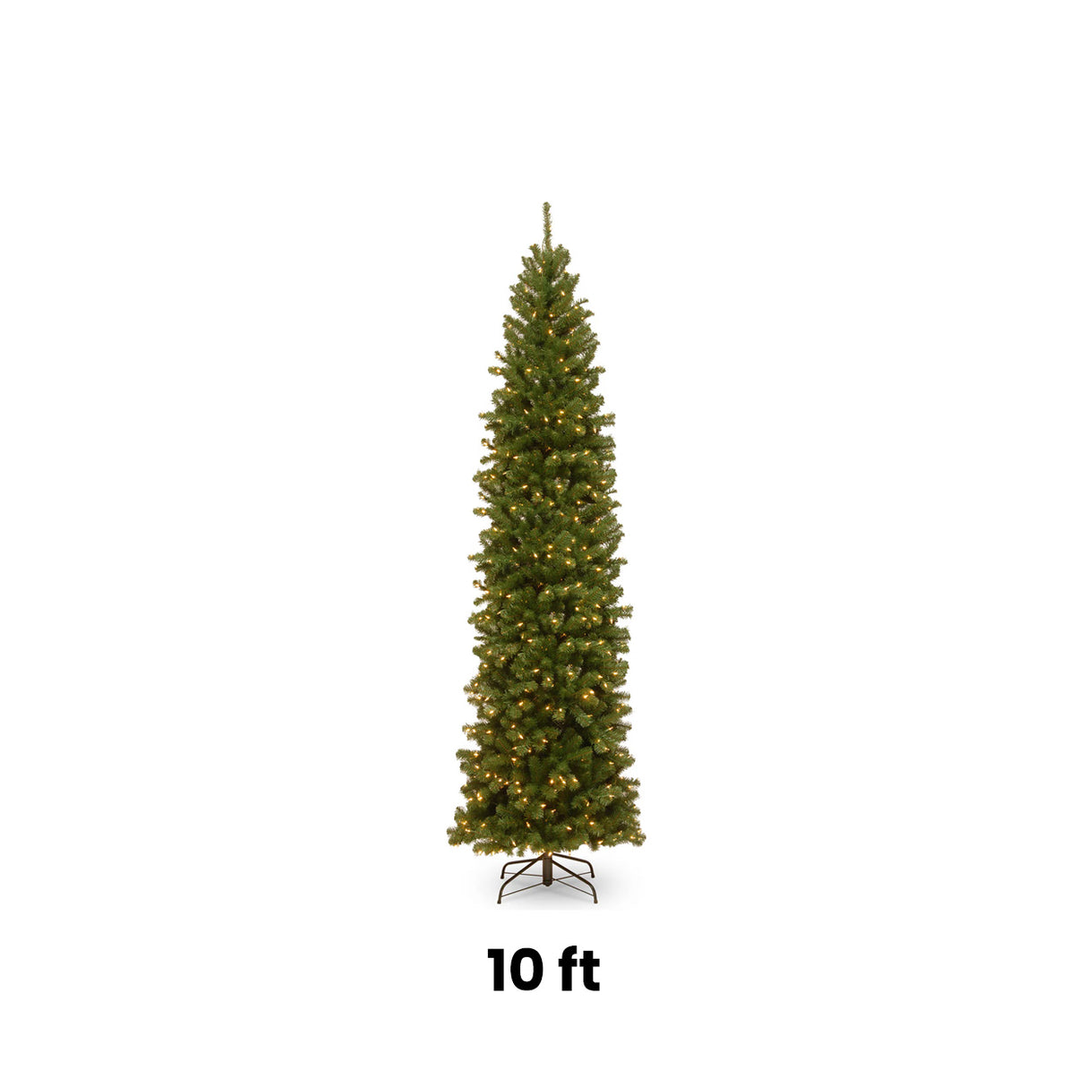 10ft Pre-Lit North Valley Spruce Pencil Slim Christmas Tree with Clear Lights