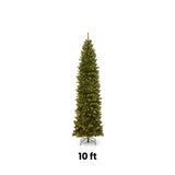 10ft Pre-Lit North Valley Spruce Pencil Slim Christmas Tree with Clear Lights