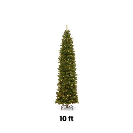 10 ft. Pre-Lit North Valley Spruce Pencil Slim Christmas Tree With Clear Lights