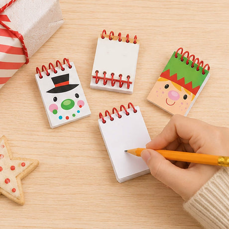 Bulk 48 Pc. Mini Cheery Christmas Spiral Notepads – 25 Pages Each