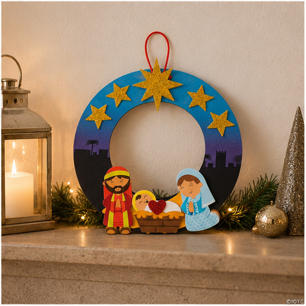 Religious Nativity Holy Family Wreath Craft Kit Makes 12