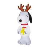 4 Ft. Airblown Inflatable Peanuts Snoopy with Antlers & Woodstock Christmas Yard Decoration