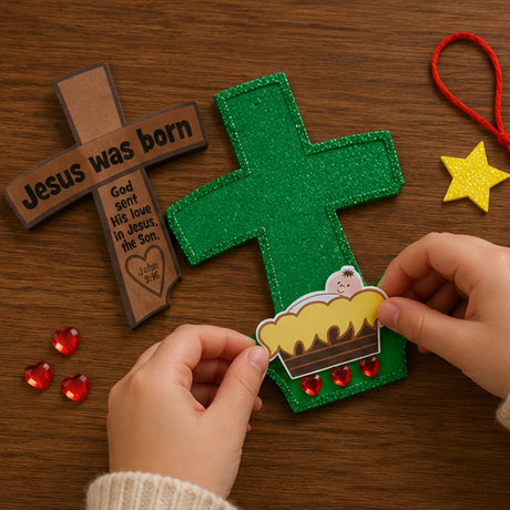 Jesus Was Born Christmas Ornament Craft Kit Makes 12
