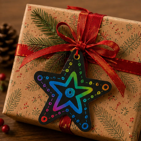 Magic Color Scratch Star Christmas Ornaments 24 Pack Craft Kit