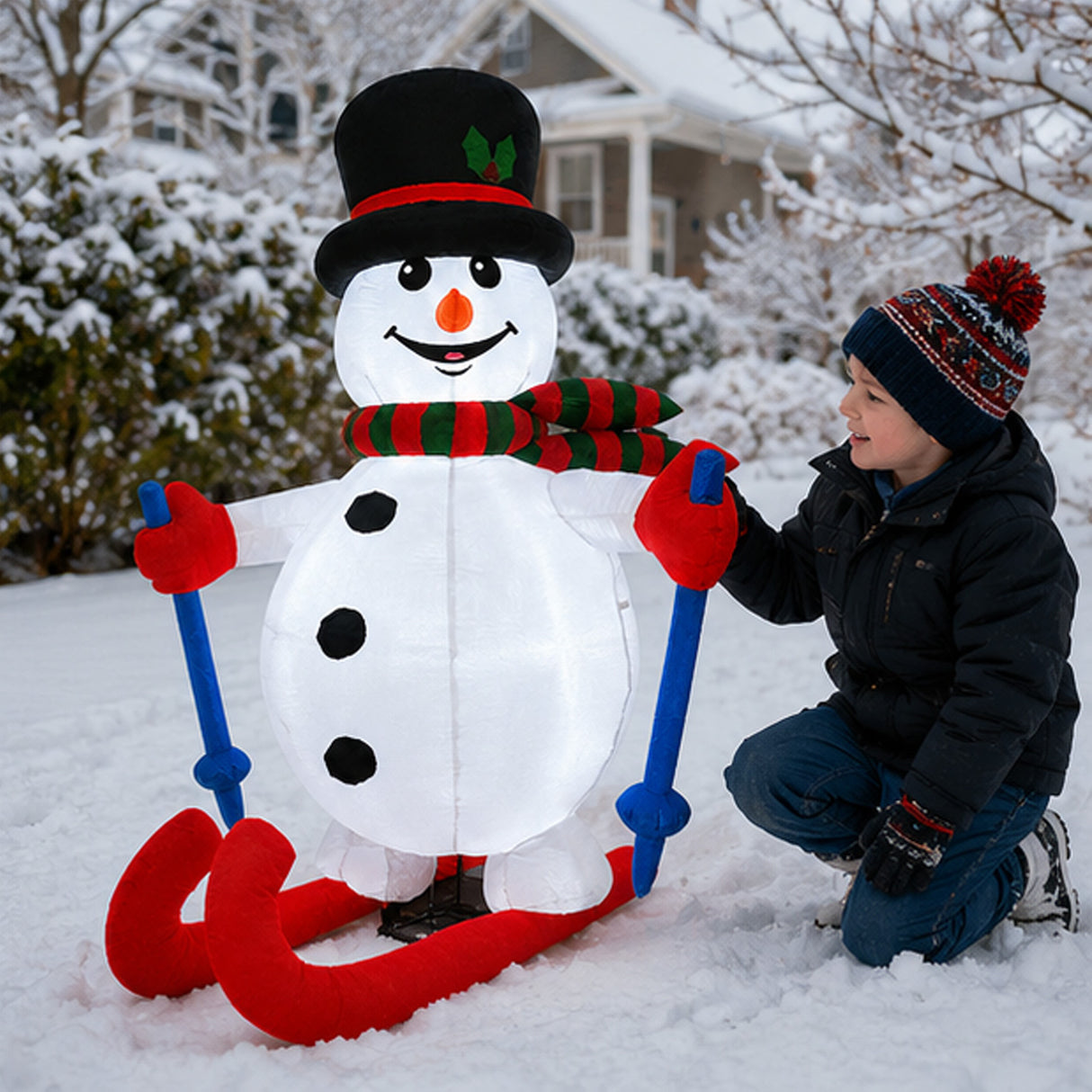 Lighted Snowman Christmas Inflatable 5.6 Ft Outdoor LED Decor