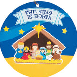 Nativity Paper Sticker Scene Christmas Ornaments 5 Inch 24 Pc