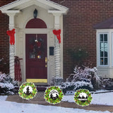 Nativity Wreath Yard Stakes Christmas Outdoor Decor 3 Pc Set